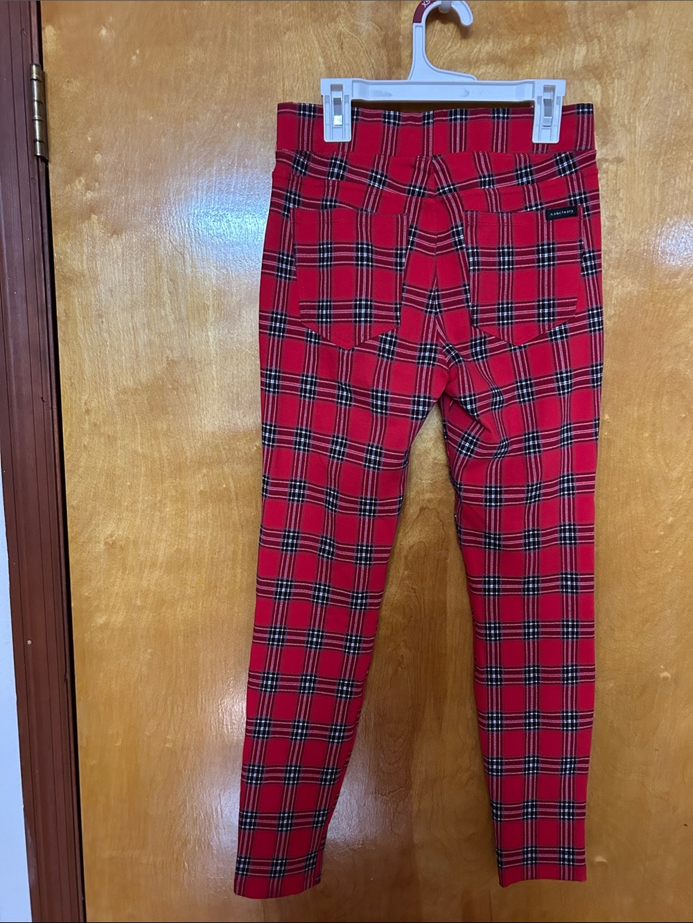 Sanctuary Red and Black Plaid Skinny Pants - Picture 2 of 4